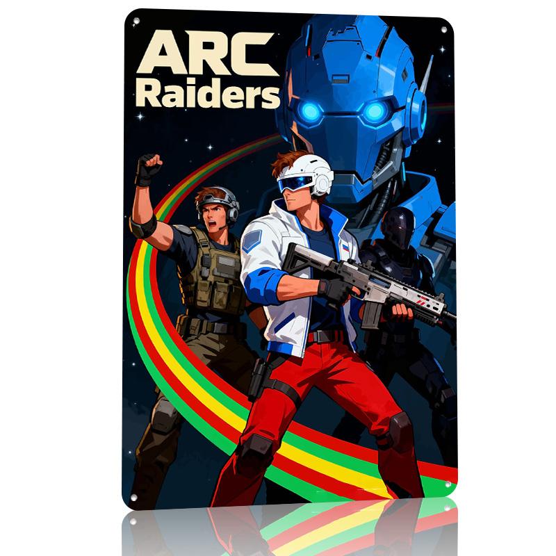 Arc Raiders Okładka Gry Metalowy Plakat Spersonalizowana Sztuka Ścienna Retro Vintage Metalowe Znaki do Jaskini Mężczyzny Luksusowa Dekoracja Gamingowy Dom