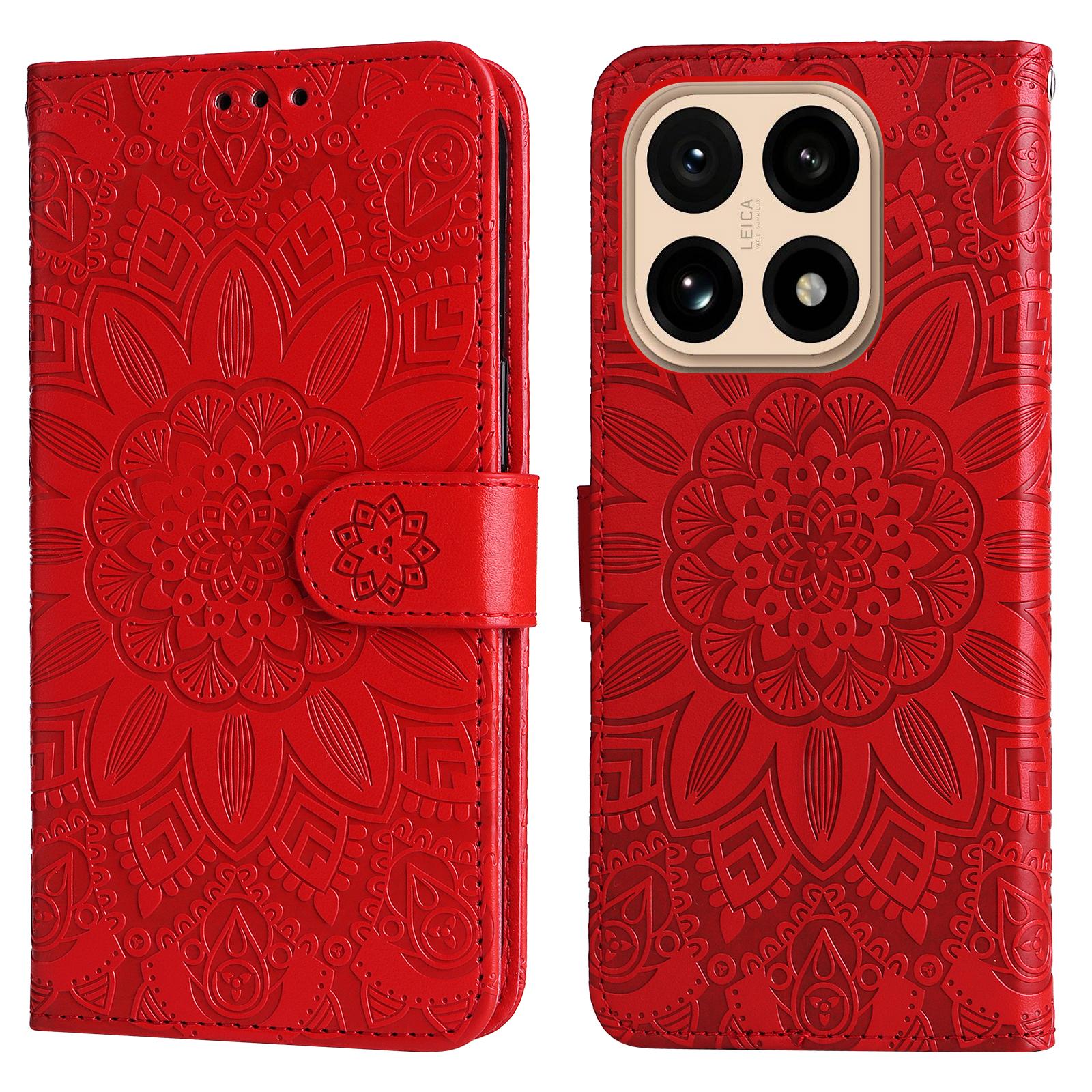

For Xiaomi 15T Case Sunflower Imprint Leather Wallet Phone Cover