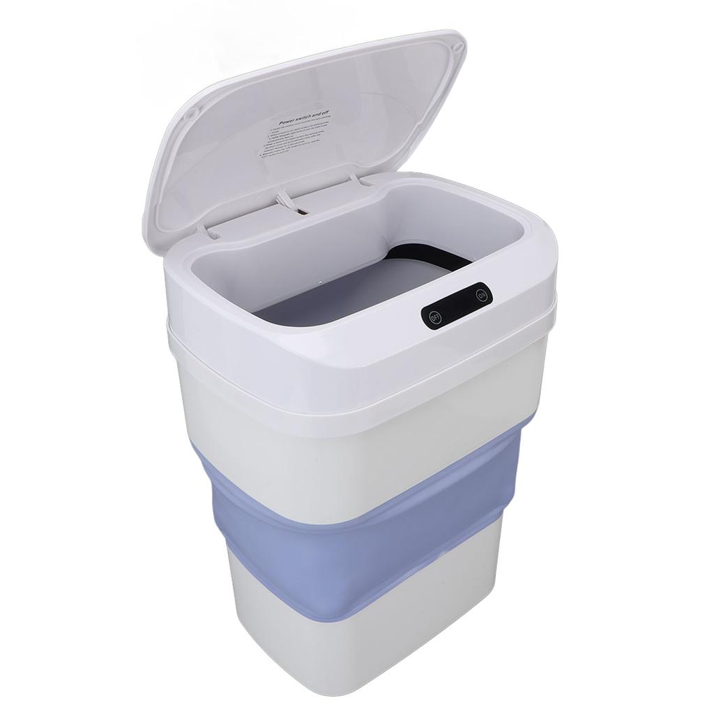 17.5L Trash Can Touchless Motion Sensor Plastic Foldable Smart Garbage Can with Lid for Kitchen