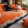 Special non-slip leather seat cushion for special-shaped sofa cushion Chenier straight row sofa 2025 three-seat one-lady cover