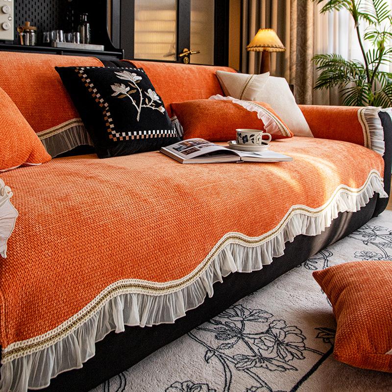 Special non-slip leather seat cushion for special-shaped sofa cushion Chenier straight row sofa 2025 three-seat one-lady cover