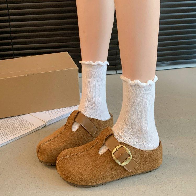 

Бокен обувь с внутренней платформой для женской верхней одежды 2025 весна новинка сумка на одну педаль голова полушлепанцы на толстой подошве повседневные крутые шлепанцы 40