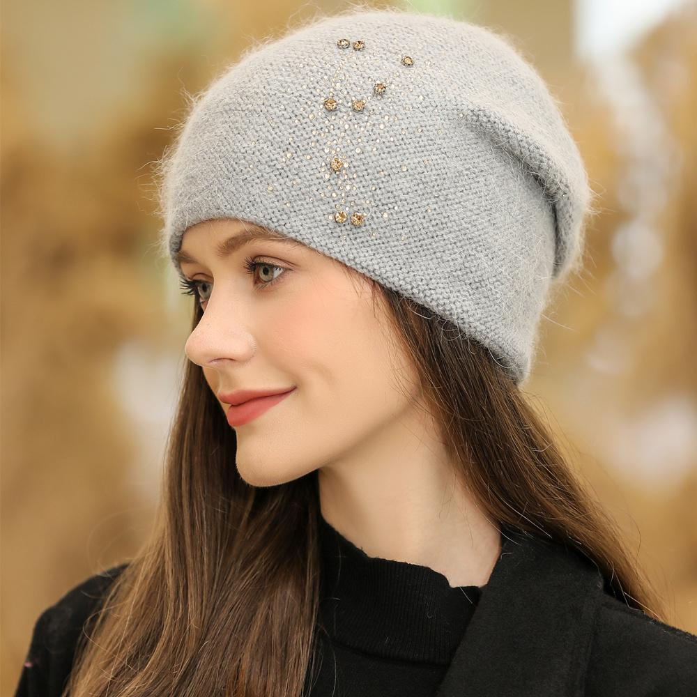 Women Winter Hat Fashion Decorate Beanie Hat Warm Winter Cap For Female Casual Streetwear Knitted Hat