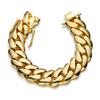 Men's 18K Gold-Plated Copper Cuban Chain Bracelet Custom Logo 6 to 18mm Monaco Necklace Miami Cuban Chain Necklace
