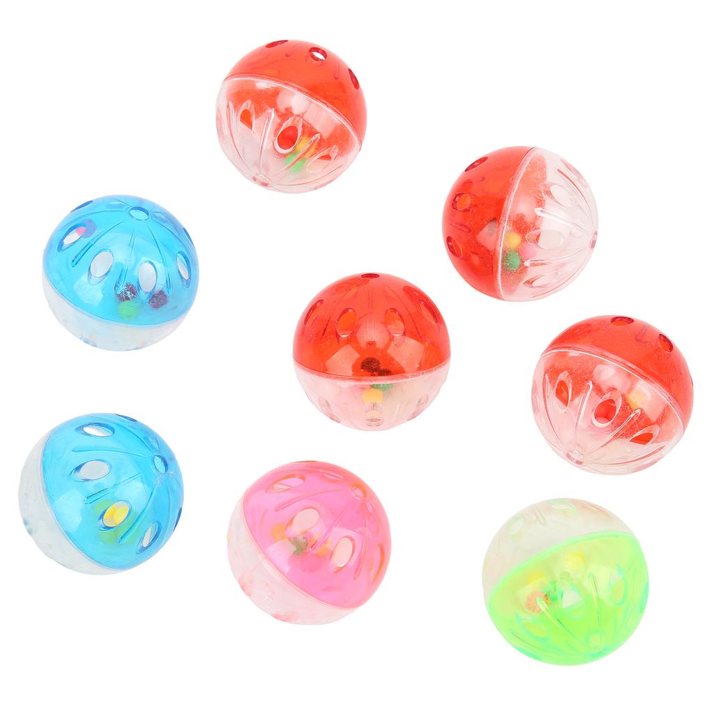 10pcs Bird Toys Ball Colorful Plastic Bird Jingle Balls Cage Accessories for Chewing Training Biting