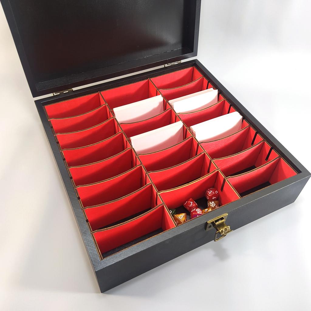 Ящик с крышкой для коллекционных карт Magic the Gathering, Pokemon, Yu-Gi-Oh 25х25х11 см Мастерская мистера Томаса Дерево Лак