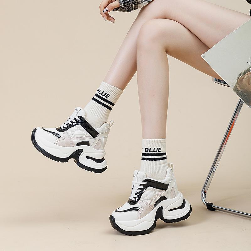 Thick-soled ultra-high heel 12CM dad shoes women's new trendy shoes versatile sports and leisure shoes small women