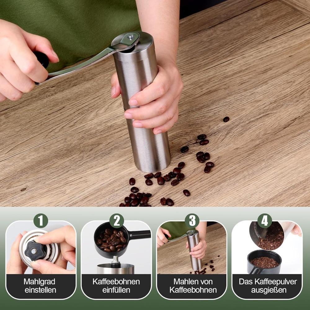 Manual Coffee Grinder Manual Conical Home Portable Hand Coffee Mill with Hand Crank Adjustable Settings Portable Hand Crank Tool