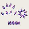 Purple Iridescent 3D Electroplated Rhombus Glossy Almond False Nails