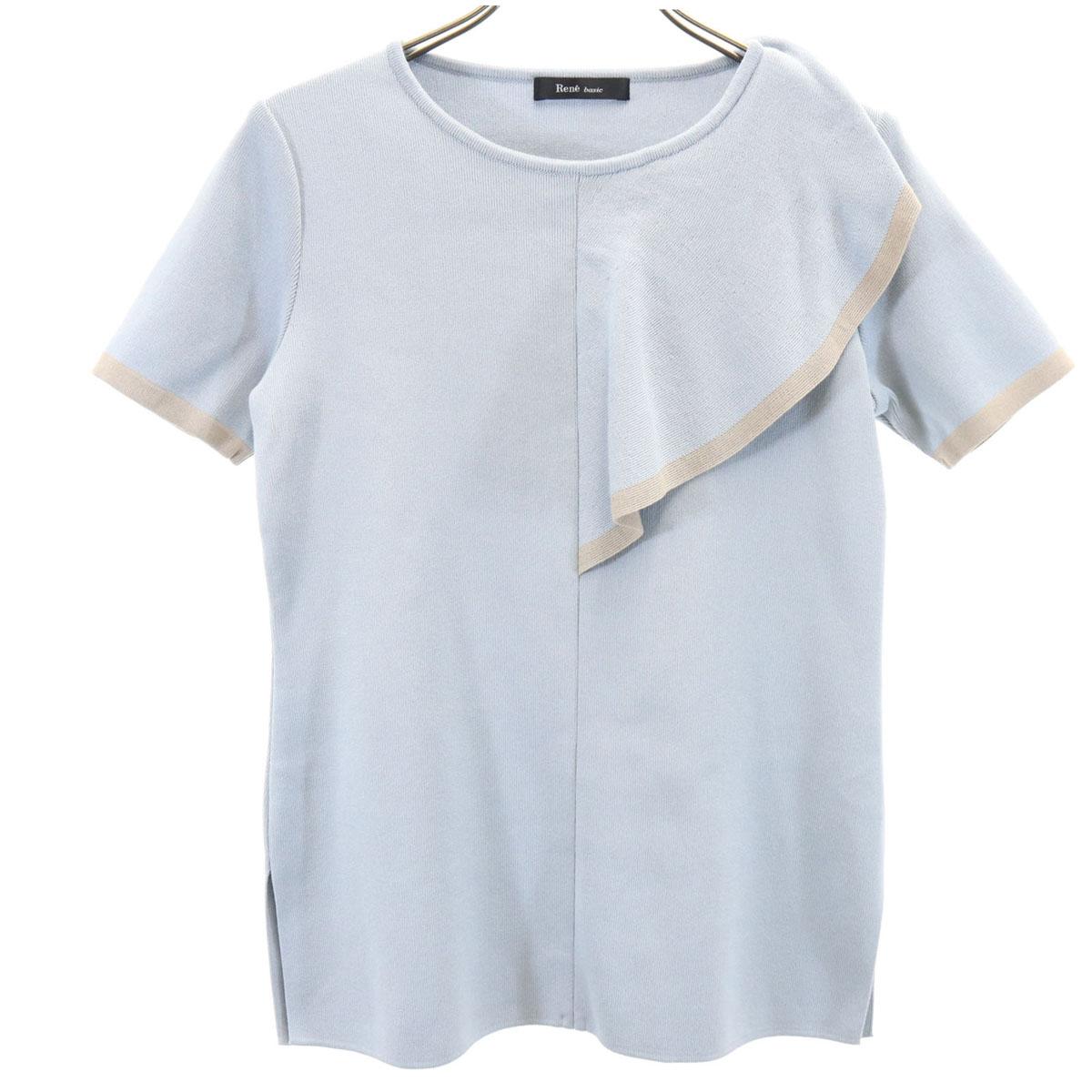 

Rene basic made in Japan Short sleeve knit 34 Blue gray Women Used