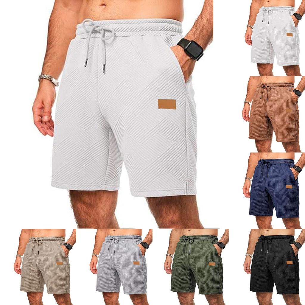 Men's Mid Length Shorts With Pockets Elastic Waist And Drawstring Perfect For Summer Beach Vacations