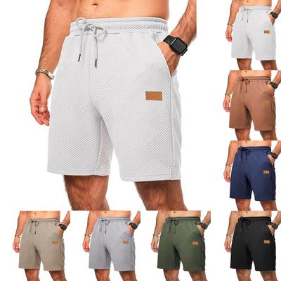 Men's Mid Length Shorts With Pockets  Elastic Waist And Drawstring Perfect For Summer Beach Vacations