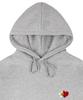 [Unisex] Flower Heart Half Smile Embroidered Hoodie_Gray