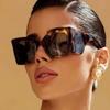 Luxury Big Frame Square Sunglasses For Women Retro Brand Designer Oversized Sun Glasses Female Traveling Wide Legs Shades UV400