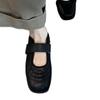 Sheepskin version~ 2025 new Korean version Velcro flat Mary Jane women's fashion versatile sports style ballet shoes