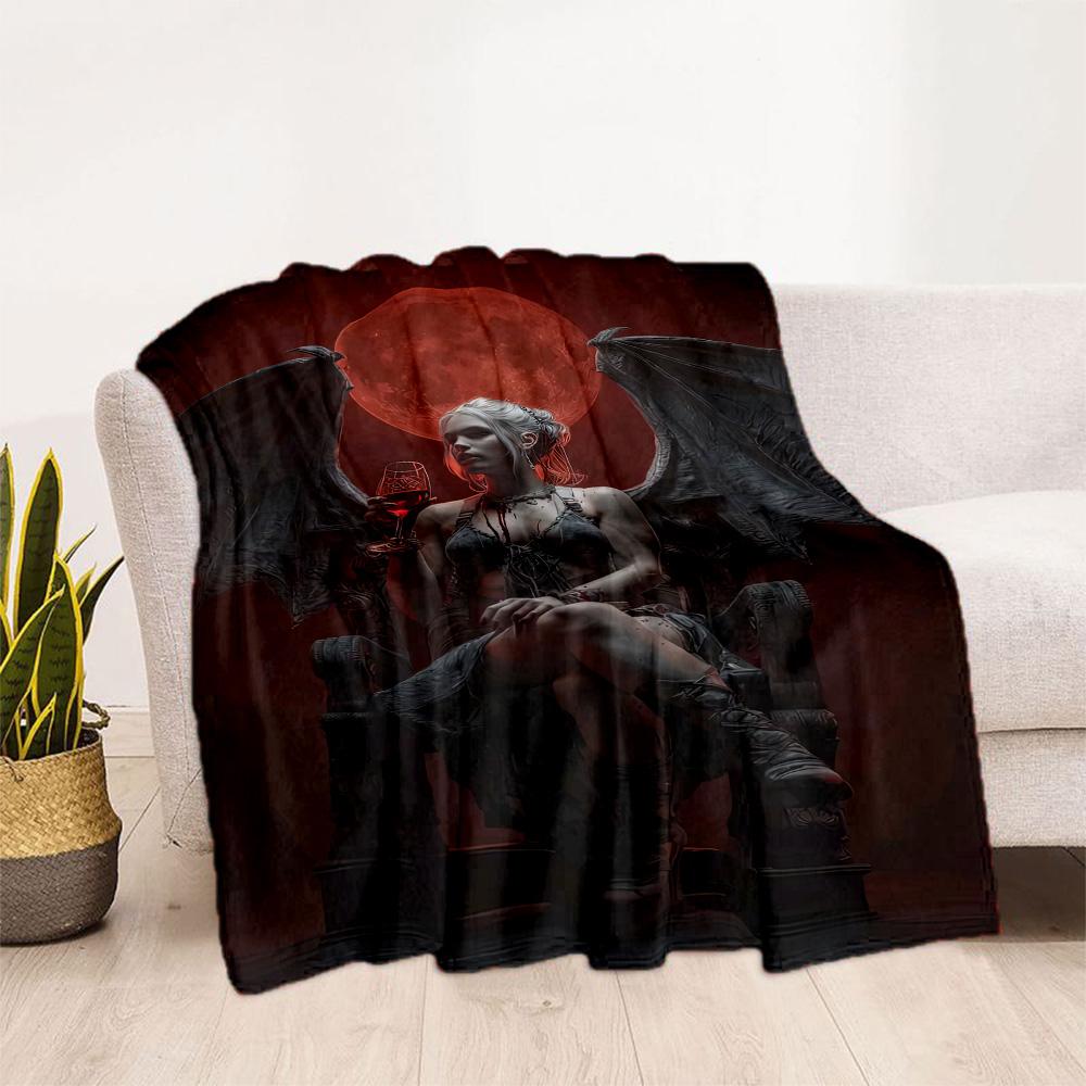 Gothic Style Blanket Soft Warm Cozy Suitable for Seaside Chair Office Four Seasons Universal Stylish Decor Suitable for Gifting Relatives and Friends