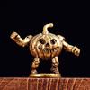 Mini Retro Brass Pumpkin Warrior Statue Creative Pumpkin Monster Figurine Nordic Shield Soldier Home Decoration Desktop Ornament