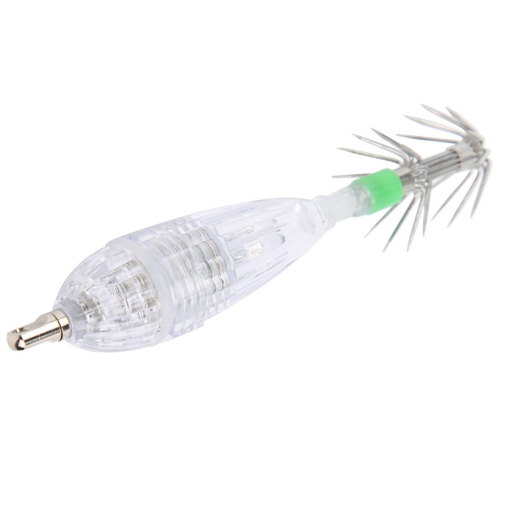 Fishing LED Lure Light Squid Shape White Light Color Bait Underwater Lure Lamp with Hook