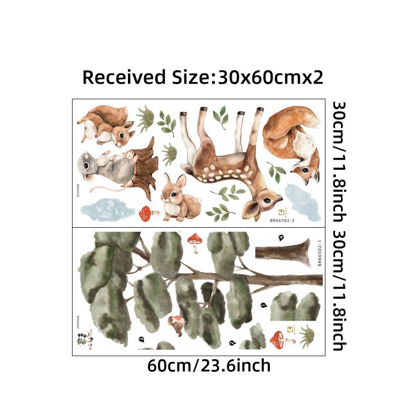 Cute Cartoon Animals Wall Sticker Elephant Lion Monkey Kids Room Home Decor