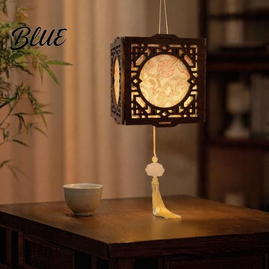 Adults Kids Lantern Kit DIY Vintage Palace for Kids Chinese Style Wooden Frame Fame Crafts Brocade Crafts Making Material Set Mid-Autumn Festival