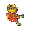 Funny Lucky Cat Enamel Pins Custom Cat Fashion Show Brooches Lapel Badges Clothes Animal Jewelry Gift for Kids Friends