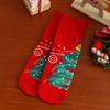 Female Cartoon Reindeer Santa Claus Mid-calf Stockings for Both Men and Women, Straight Long Stockings