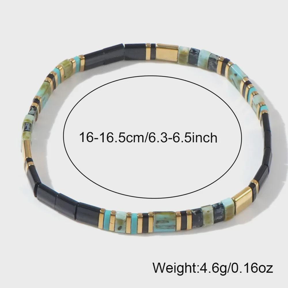 Elegant Tila Glass Beaded Bracelet Set - Fashionable Two-Piece All-Match Jewelry