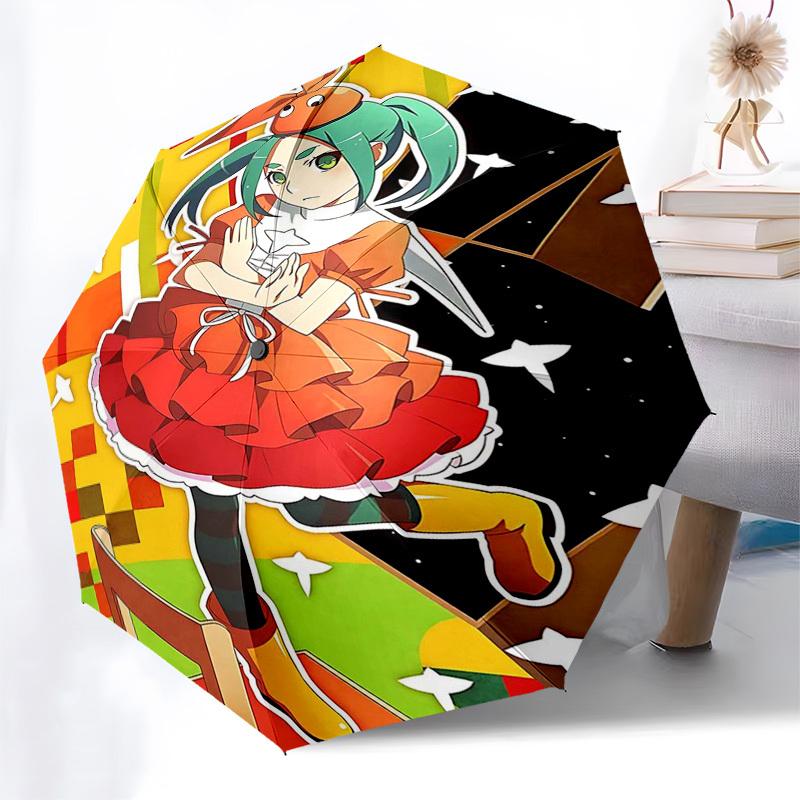 1pc Outdoor Umbrella with Anime Character Design - Automatic Opening/Closing, Portable 3-Fold Design, 8-Bone Iron Frame - Perfect for Fans, Trave