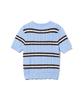 UCLA Women'S Striped Cable Knit Short Sleeve Sweater [Lt-Blue] (Ub3Sk50)