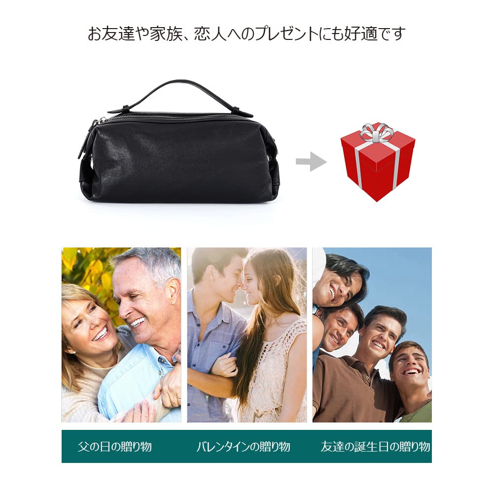 Tanned Natural Cowhide Leather Second Bag for Men Crossbody Chest Shoulder Bag with Shoulder Strap Genuine Leather Suitable for Formal and Ceremonial