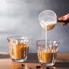 Vertical Grain Coffee Cup Transparent Tempered Glass Cup INS Style Retro French Latte Cups Milk Juice Glasses Drinkware