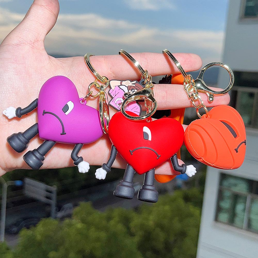 Charming Bad Bunny Soft Rubber Keychain: Cute, Personalized Pendant