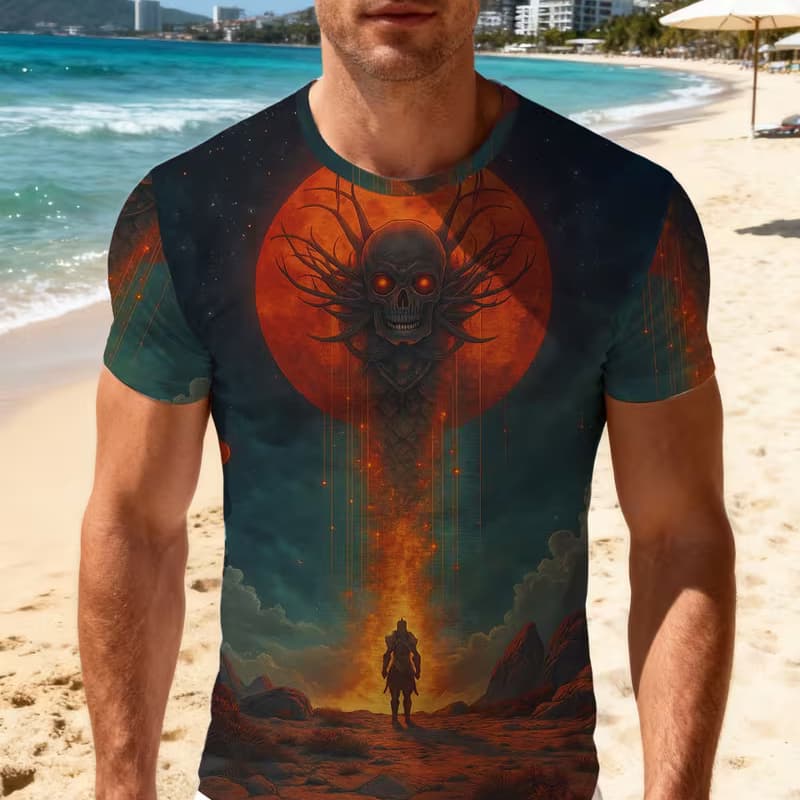 

Men s Retro 3D Geometric Print T-Shirt - Perfect for Daily Wear and Vacation S