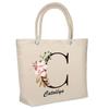 Beach Bag - PLANETEE - Insulated Cataléya Flower Letter - Cotton - Large Capacity - Printed In France