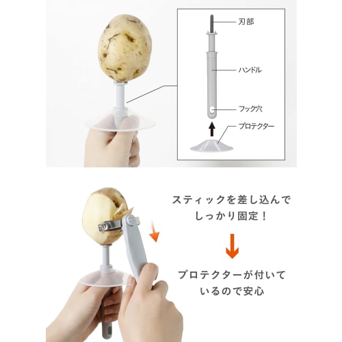 CB JAPAN Peeler Protector, Safe for Peeling Fruits and Vegetables, Made In Japan, Easy To Peel, Protects Your Hands, Peeler Guard, Atomic