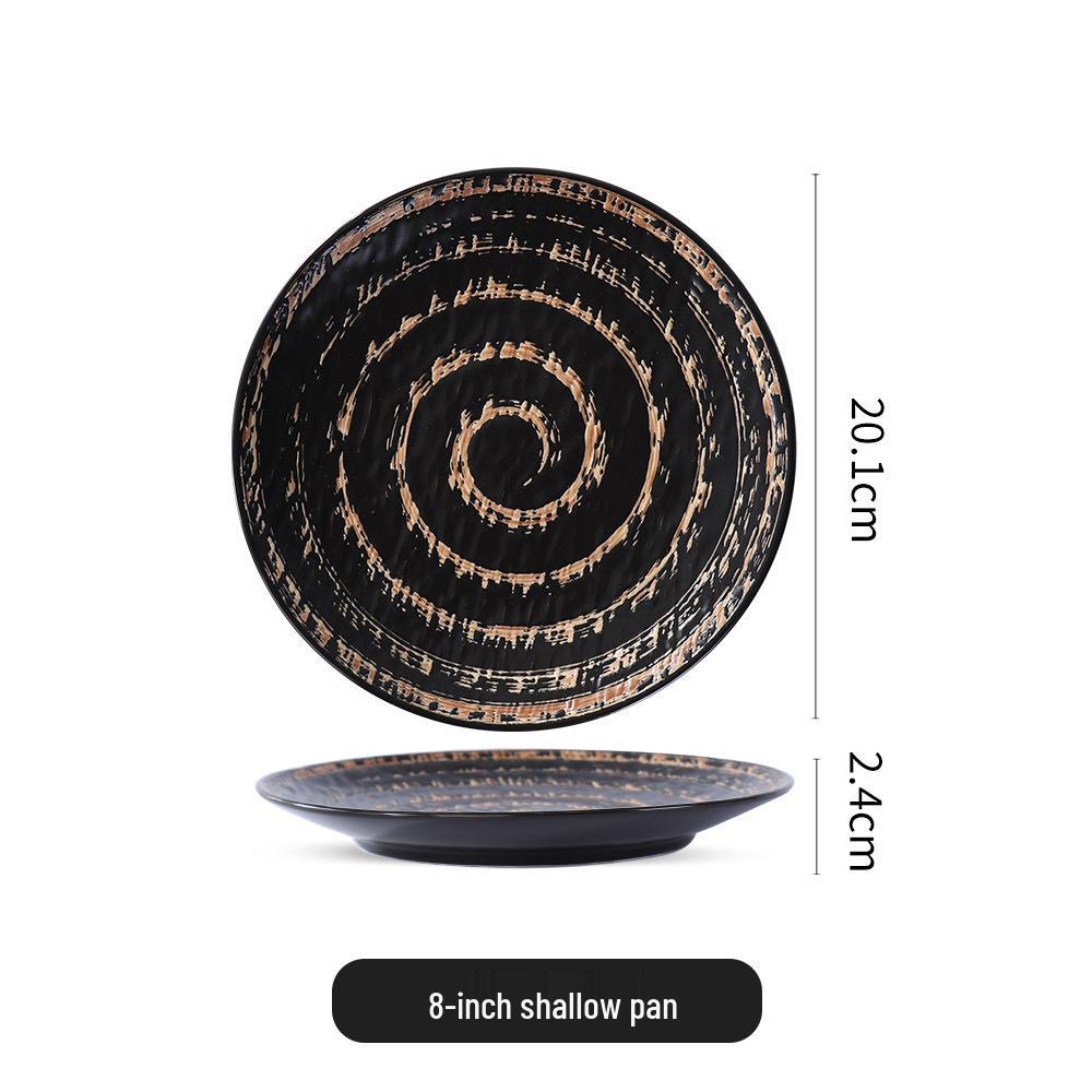Retro Japanese Ceramic Steak and Sushi Plate