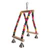 Wooden Beads Bird Swing Toy Colorful Half Circle Bird Swing Perch Cage Toys for Parrots