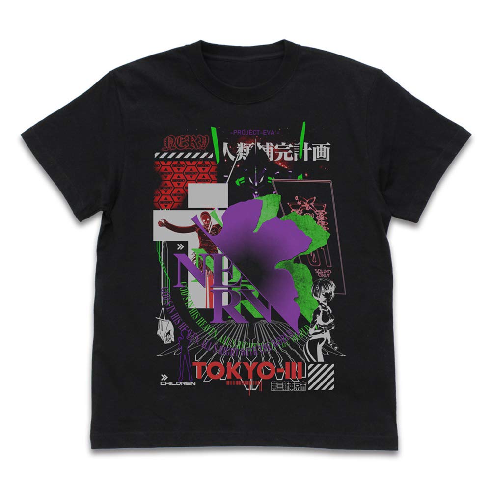 

Cospa EVANGELION NERV acid graphics T-shirt BLACK M size