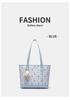 Floral Pink Girly Tote Bag: Cute, Large-Capacity, Versatile Shoulder Bag for Students