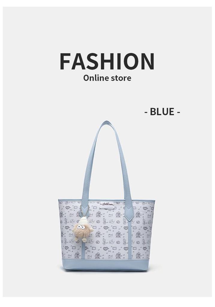 Floral Pink Girly Tote Bag: Cute, Large-Capacity, Versatile Shoulder Bag for Students