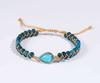 Double row apatite bracelet hand woven adjustable double row bracelet Christmas gift apatite water drop bracelet