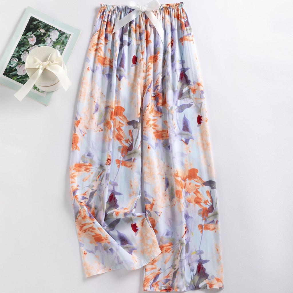 Cotton Silk Pajama Pants for Women, New Summer Style, Thin Cotton Casual Pants, Can Be Worn Outside, Large Size Home Pants