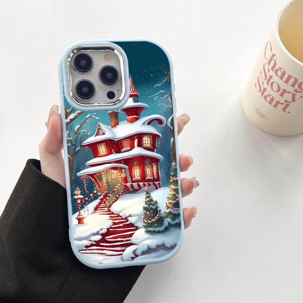 N103 Capodanno Buon Natale desig art Custodie Morbide per Telefono per Samsung S24 S23 Plus A15 A35 A54 Infinix Hot40i Bordo Placcato Protezione Fotocamera Cover Posteriore