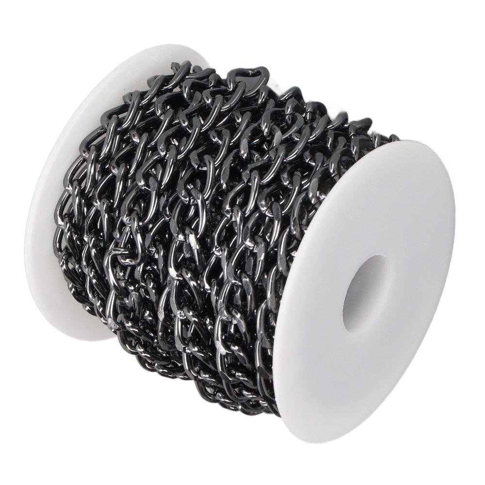 Twisted Chain Curb Chain Black Plated Chain Spool Jewelry Tools Chain Roll  DIY Crafts
