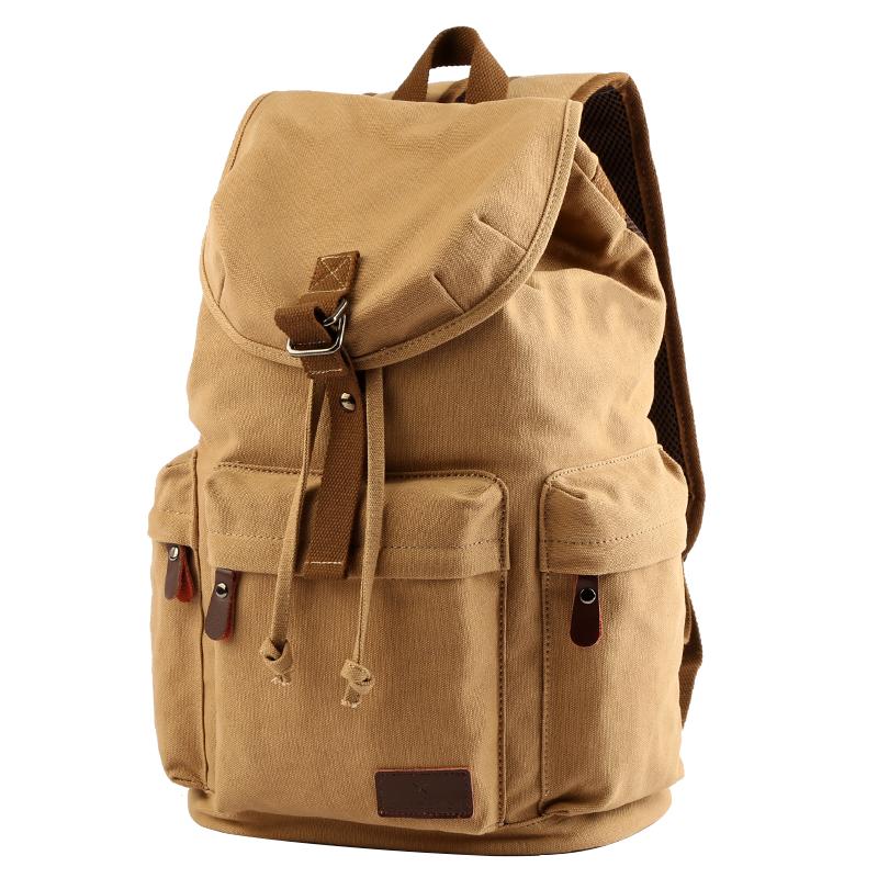 Moyyi Zaino Vintage in Tela da Uomo Grande Capacità Borsa Casual per Laptop 15,6 Pollici per Pendolari Viaggio Premium Resistente Zaino Unisex