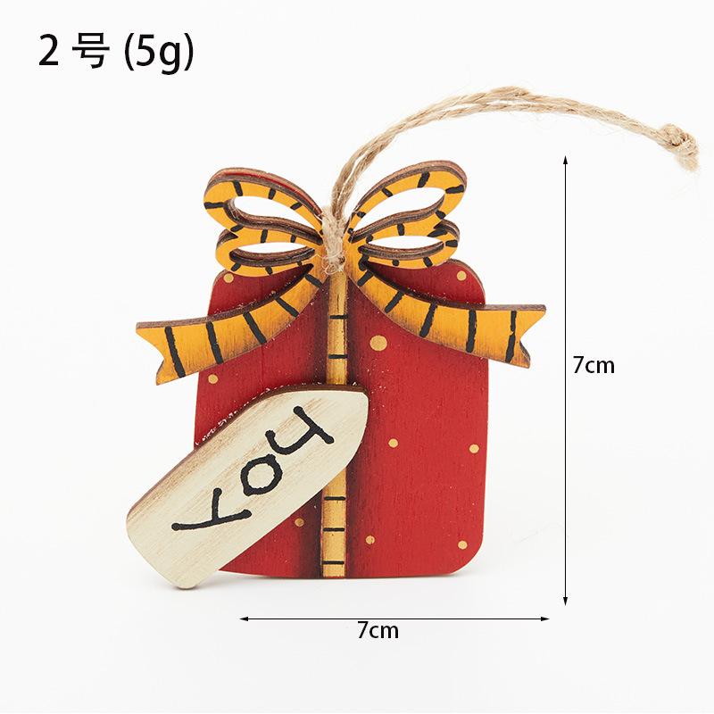 NEW Wooden Christmas Tree Gift Pack Pendant Retro Christmas Tree Decor Drop Ornament Christmas Party Supplies for Home Decor