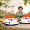 360 degrees Rotation Kids Bumper Car, 12V Waltzer Car with Remote Control, Dual Joysticks, Music Lights, Orange