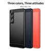 For Sony Xperia 1 VII Back Cover MOFI Brushed Texture Carbon Fiber Soft TPU Case