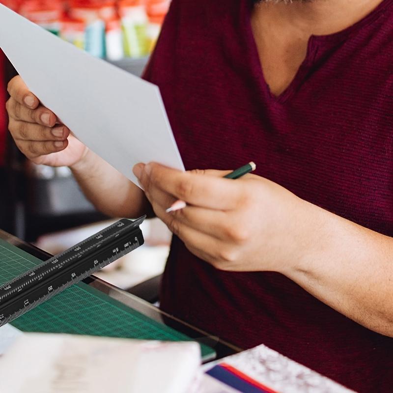 1pc 30cm/11.81in Mitsubishi Ruler, Dual Purpose Three Pronged Scale, Woodworking Multi-Purpose Ruler