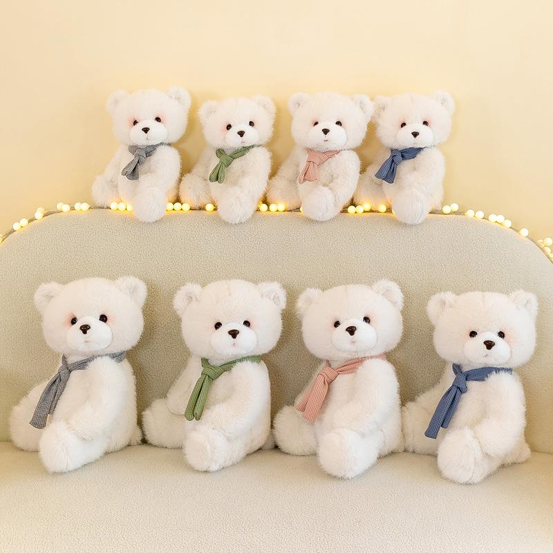 Cute Teddy Bear Plush Toy Doll Little White Bear Sleeping Doll Birthday Gift for Girlfriend